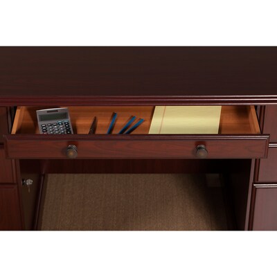 kathy ireland® Home by Bush Furniture Bennington Manager's Desk and Credenza, Harvest Cherry (BNT006CS)