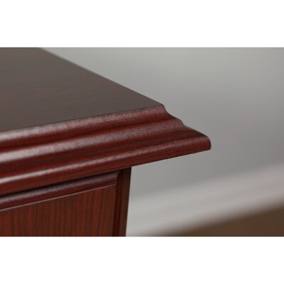 kathy ireland® Home by Bush Furniture Bennington Manager's Desk, Lateral File Cabinet and Bookcase, Harvest Cherry (BNT003CS)