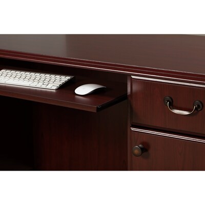 kathy ireland® Home by Bush Furniture Bennington Manager's Desk and Credenza, Harvest Cherry (BNT006CS)