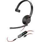 Plantronics Blackwire 5200 Noise Canceling Mono Headset Microphone, Over-the-Head, Black (207587-01)