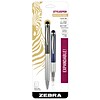 Zebra Pen StylusPen Telescopic Retractable Ballpoint Pen, Medium Point, Blue/Grey, 2pk (33602)