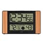 La Crosse Technology Atomic Digital Clock with Temperature and Moon Phase, Oak finish (513-1417)