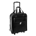 Siamod Pastenello, Vertical Patented Detachable -Wheeled Laptop Briefcase, Napa Cashmere Leather, Black (45315)