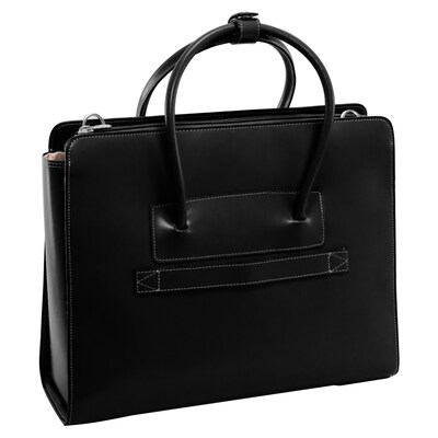 McKlein Lake Forest Ladies' Laptop Briefcase, Top Grain Cowhide Leather, Black (94335)