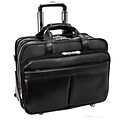 McKlein Roosevelt, Patented Detachable -Wheeled Laptop Briefcase, Top Grain Cowhide Leather, Black (84555)