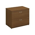 Bush Business Furniture Westfield 36W 2 Drawer Lateral File Cabinet, Warm Oak (WC67554C)