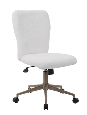 Tiffany White Fur Chair, Gold (B220GFWT)