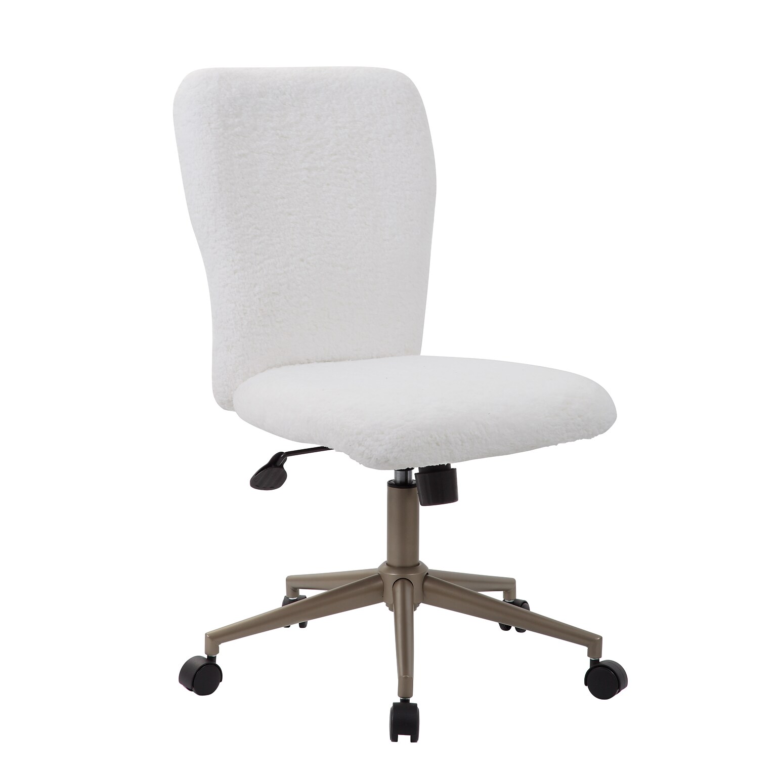 Tiffany White Fur Chair, Gold (B220GFWT)