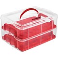 Stackable Cupcake Carrier (24 Cupcakes), Clear/Red (CTG00CCCR)
