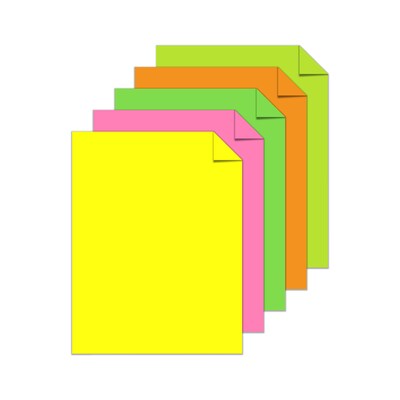 Astrobrights Colored Paper, 24 lbs., 8.5" x 11", Assorted Neon Colors, 500 Sheets/Ream (20270)