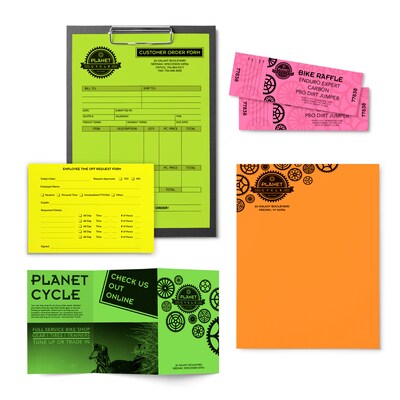 Astrobrights Colored Paper, 24 lbs., 8.5" x 11", Assorted Neon Colors, 500 Sheets/Ream (20270)
