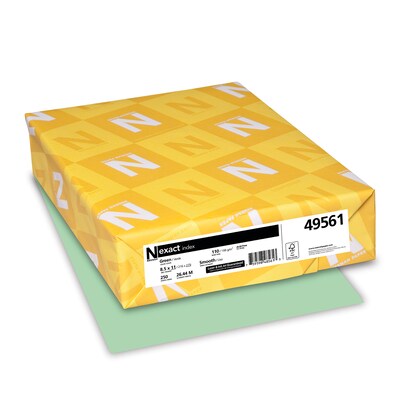 Wausau Paper Index 110 lb. Index Paper, 8.5 x 11, Green, 250 Sheets/Pack (WAU49561)