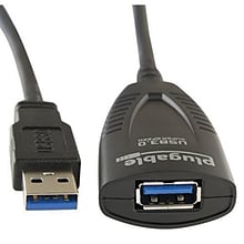 Plugable USB3-5M-D 16 USB 3.0 Type A Female/Male Power Extension Cord, Black