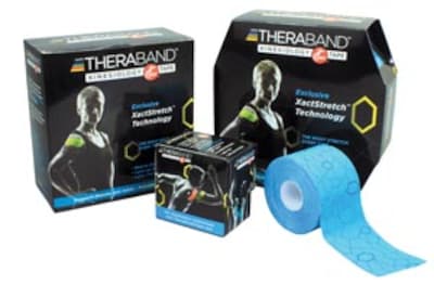 Hygienic/Theraband Kinesiology Tape, Standard Continuous Roll w/ Dispenser Box, 2 x 16.4Ft, Hot Red/Black (12748)