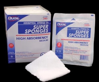 Dukal Sponge, Sterile 2S, Medium, Soft Pouch, 40/Tray (2463)