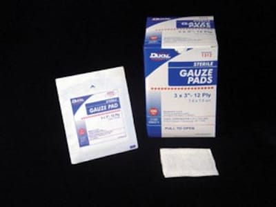 Dukal Gauze Pad, 3 x 3, Sterile, 12-Ply, 100/Box (1312)