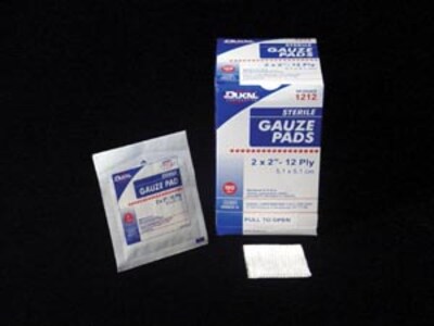 Dukal Gauze Pad, 2 x 2, Sterile, 12-Ply,  2400/Case (1212)