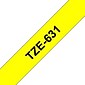 Brother P-touch Tze-631 Label Maker Tape, 1/2", Black on Yellow, 2/Pk
