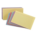 Oxford® Index Cards; 4 x 6, Ruled, Assorted Colors, 100/Pack