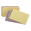 Oxford Oxford Lined Index Cards, 4 x 6, Assorted Colors, 100 Cards/Pack (34610)