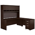 Bush Business Furniture Westfield 72W L Shaped Desk with Hutch and Mobile File Cabinet, Mocha Cherry