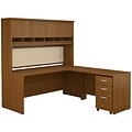 Bush Business Furniture Westfield 72W L Shaped Desk with Hutch and Mobile File Cabinet, Warm Oak, Installed (SRC0018WOSUFA)