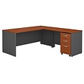 Bush Business Furniture Westfield 72W L Shaped Desk with 48W Return and Mobile File, Auburn Maple, Installed (SRC001AUSUFA)