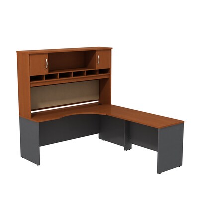 Bush Business Furniture Westfield Right Handed Corner L Shaped Desk with Hutch, Auburn Maple (SRC002AUR)