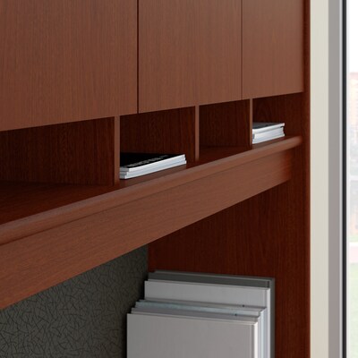 Bush Business Furniture Westfield 72W L Shaped Desk with Hutch and Mobile File Cabinet, Mahogany (SRC0018MASU)