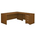 Bush Business Furniture Westfield 72W L Shaped Desk with 48W Return and Mobile File Cabinet, Warm Oak (SRC001WOSU)