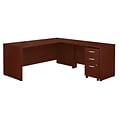 Bush Business Furniture Westfield 72W L Shaped Desk with 48W Return and Mobile File Cabinet, Mahogany, Installed (SRC001MASUFA)