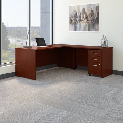 Bush Business Furniture Westfield 72W L Shaped Desk with 48W Return and Mobile File Cabinet, Mahogany (SRC001MASU)