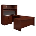 Bush Business Furniture Westfield 72W Left Handed Bow Front U Shaped Desk with Hutch, Mahogany, Installed (SRC005MALSUFA)