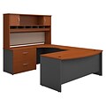 Bush Business Furniture Westfield 72W Left Handed Bow Front U Shaped Desk with Hutch and Storage, Auburn Maple (SRC005AULSU)