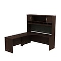 Bush Business Furniture Westfield Left Handed L Shaped Corner Desk with Hutch, Mocha Cherry, Installed (SRC002MRLFA)