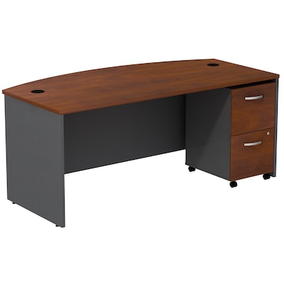 Bush Business Furniture Westfield Bow Front Desk with 2 Drawer Mobile Pedestal, Hansen Cherry (SRC0020HCSU)