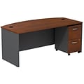 Bush Business Furniture Westfield Bow Front Desk with 2 Drawer Mobile Pedestal, Hansen Cherry (SRC00
