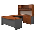 Bush Business Furniture Westfield 72W Right Handed Bow Front U Shaped Desk with Hutch and Storage, Auburn Maple (SRC005AURSU)