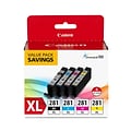 Canon 281XL Black/Cyan/Magenta/Yellow High Yield Ink Cartridge,  4/Pack (2037C005)