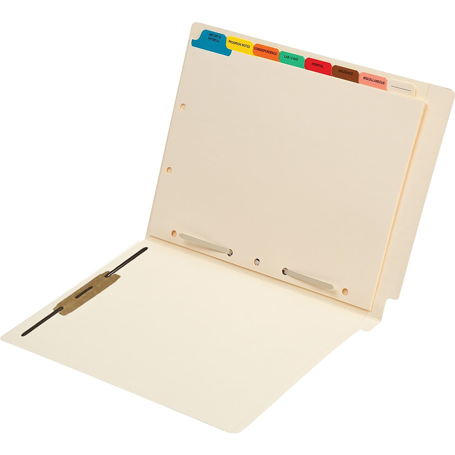 Medical Arts Press® End-Tab File Folders; w/Pre-installed 8-Tab Divider Set, 25/Box