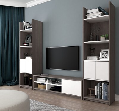 Bestar Small Space 3-Piece TV Stand and 2 Storage Towers Set (1685347)