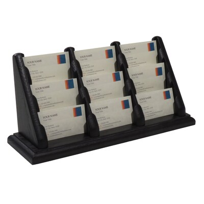 Wooden Mallet 9 Pocket Countertop Business Card Holder, Black (BCC39BK)