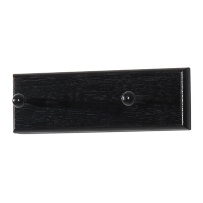 Wooden Mallet 2 Peg Coat Rack, Black (HCR2WBK)