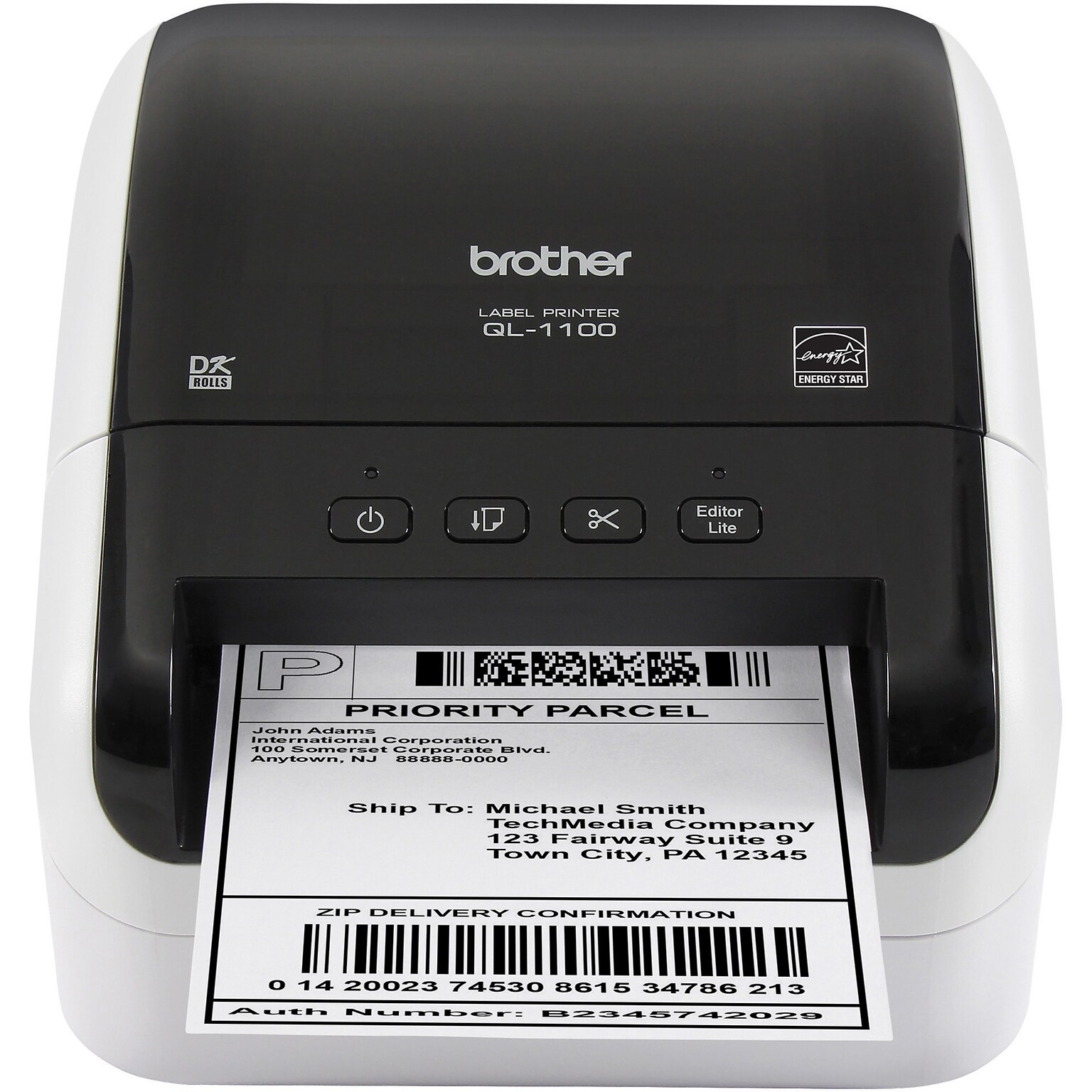 Brother QL-1100 Direct Thermal Printer, Monochrome, Desktop, Label Print