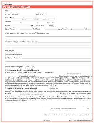 Medical Arts Press® Dental Chart Forms For Adult Patients; Information Update