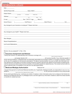 Medical Arts Press® Dental Chart Forms For Adult Patients; Information Update