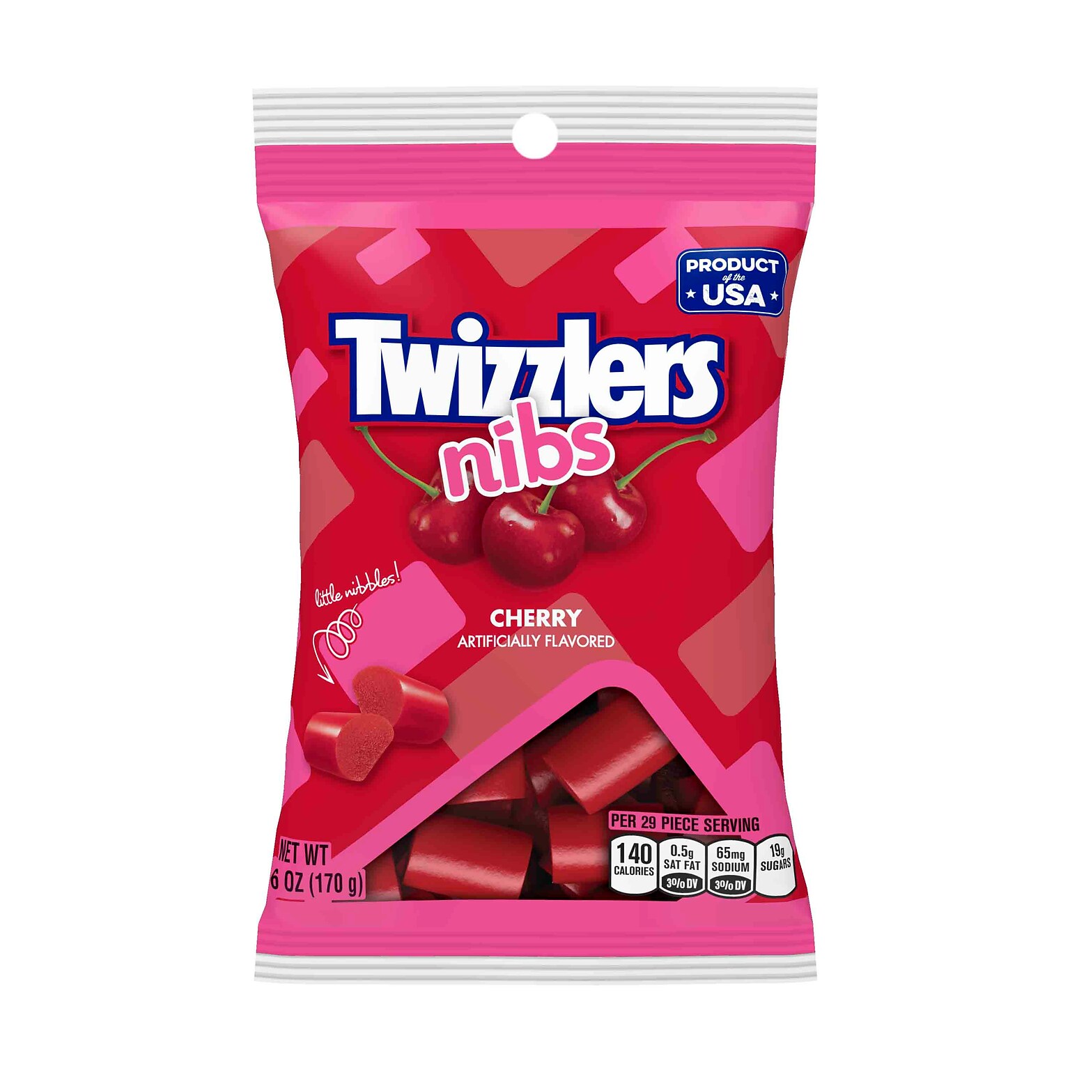 Twizzlers Cherry Nibs Licorice, 6 oz, 12/Carton (HEC54413)