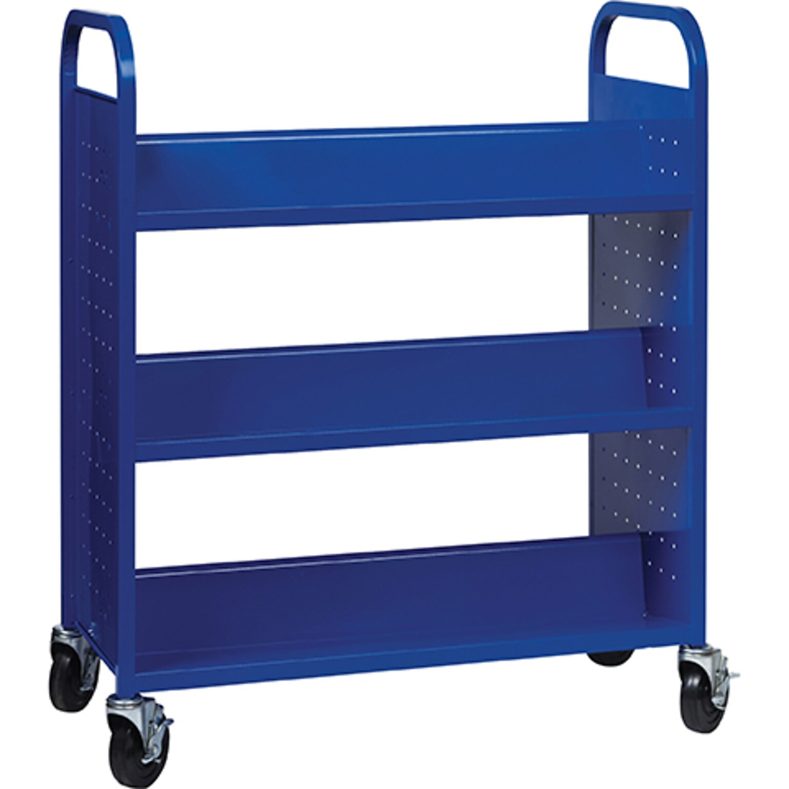 Lorell 6-Shelf Book Cart, Double-Sided, Blue (LLR99932)