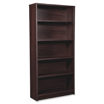 Lorell Prominence 2.0 5-Shelf Bookcase, 12D x 34W x 69H, Espresso (LLRPBK3469ES)