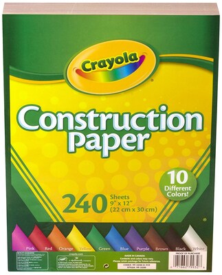 Crayola Construction Paper, Assorted Colors, 480/Pack (99-0013)